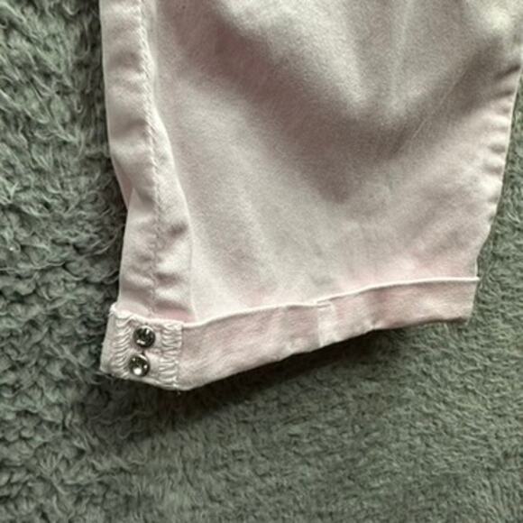 NYDJ Size 6 Pink Capri Stretchy Pants Rhinestones on Cuffs Comfort Casual - Picture 3 of 13